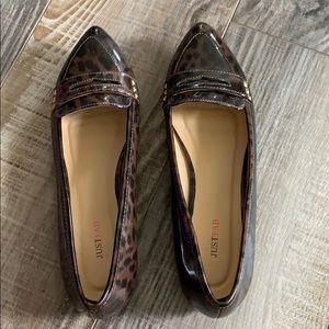 Brown Cheetah JustFab Flats